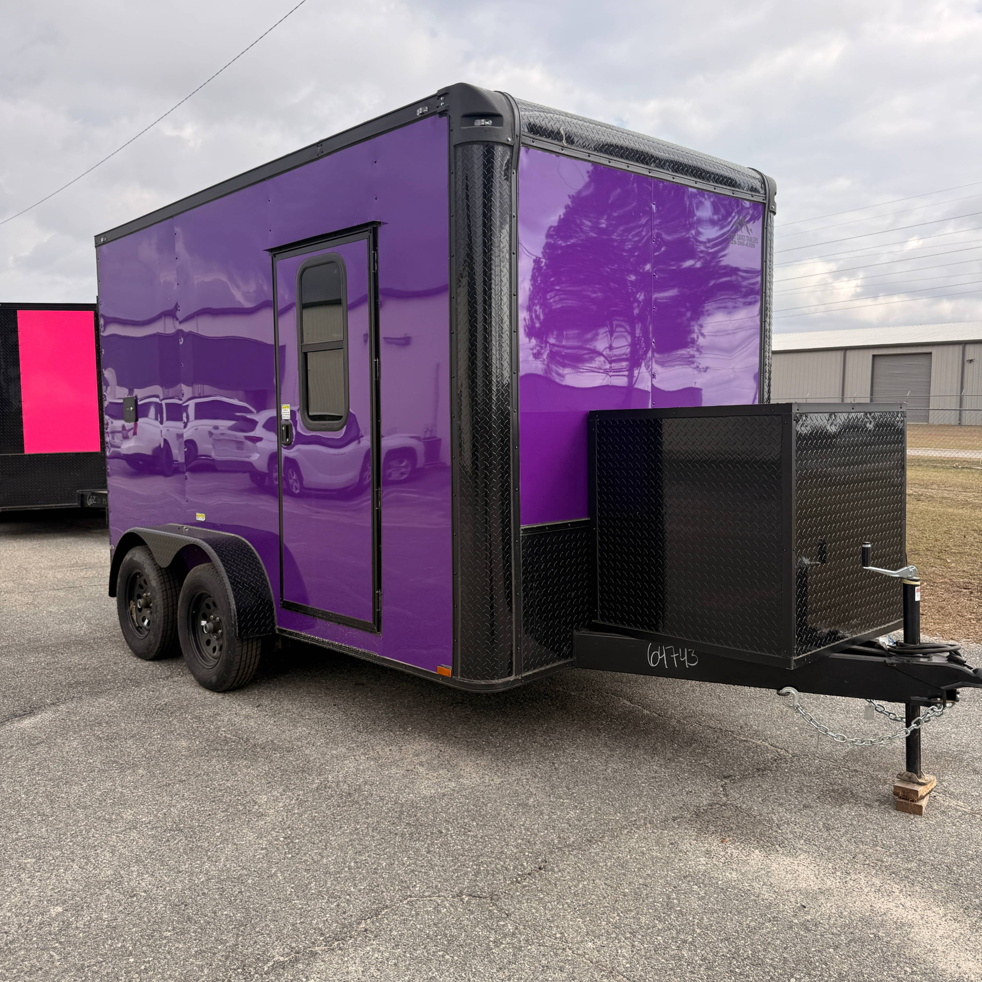 7X12TA Purple Pet Grooming Trailer