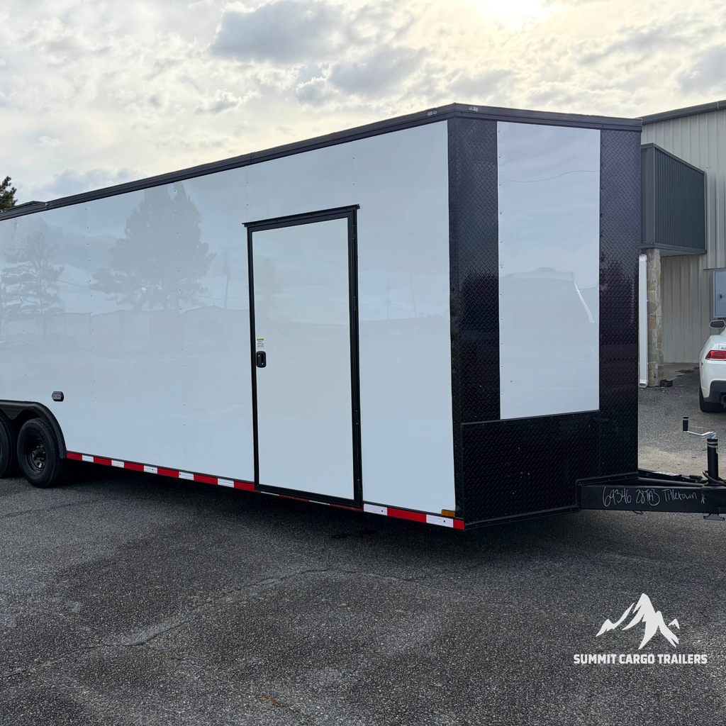 8.5X28TA3 White Standard Car Hauler Trailer