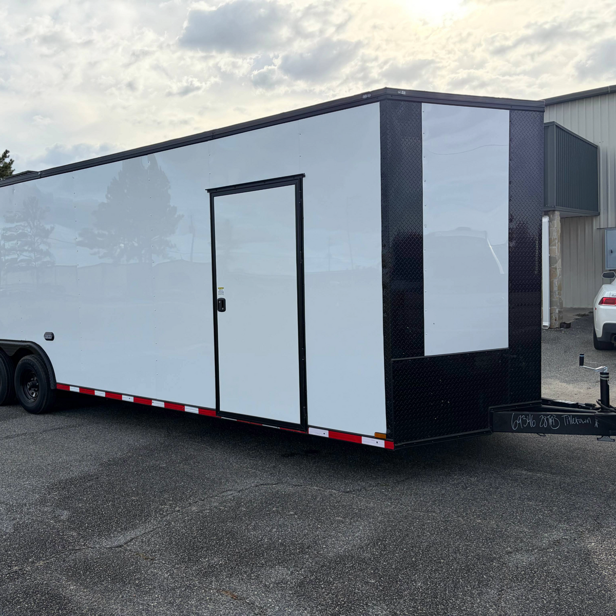 8.5X28TA3 White Standard Car Hauler Trailer