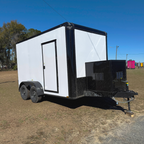 7X12TA White Dog Grooming Trailer