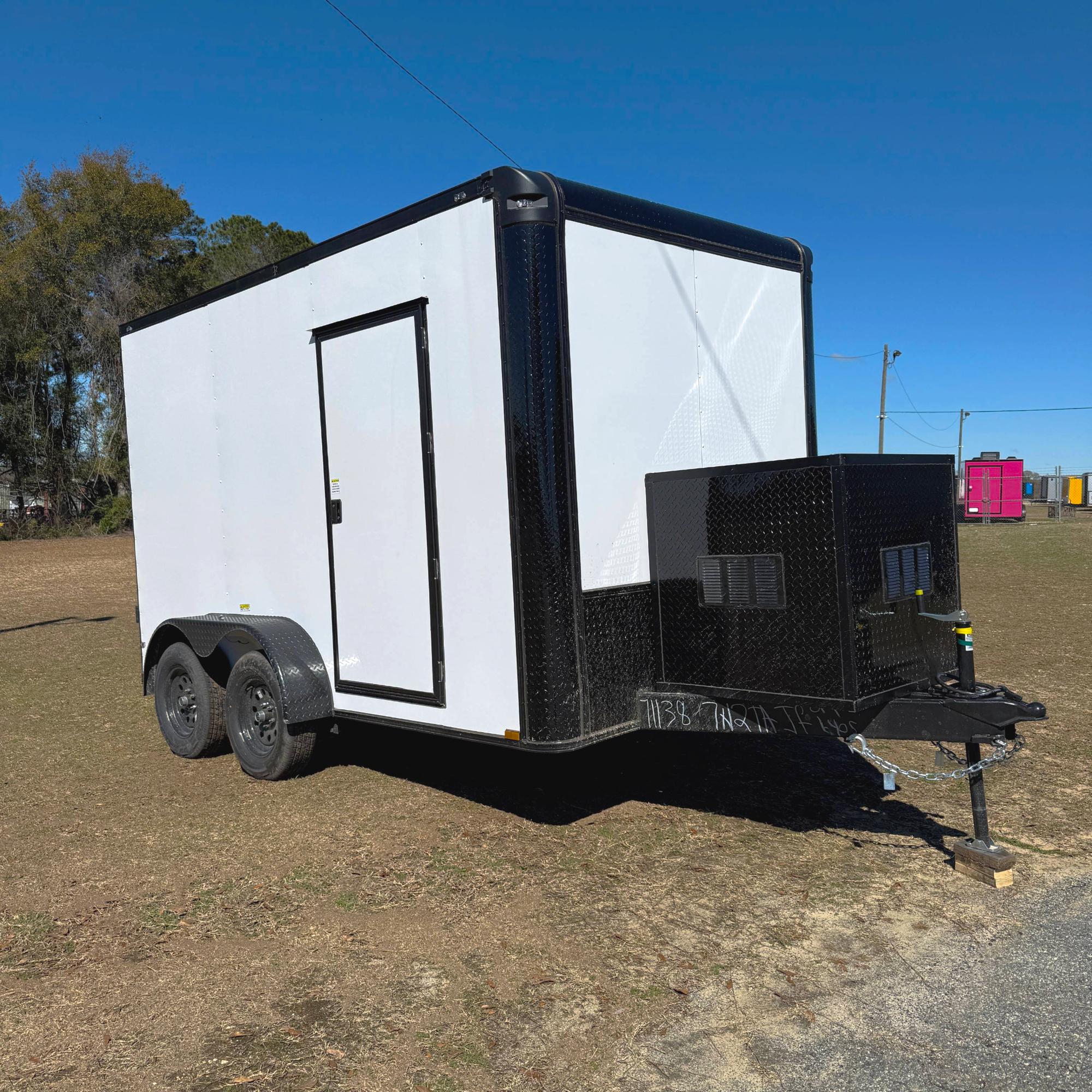 7X12TA White Dog Grooming Trailer