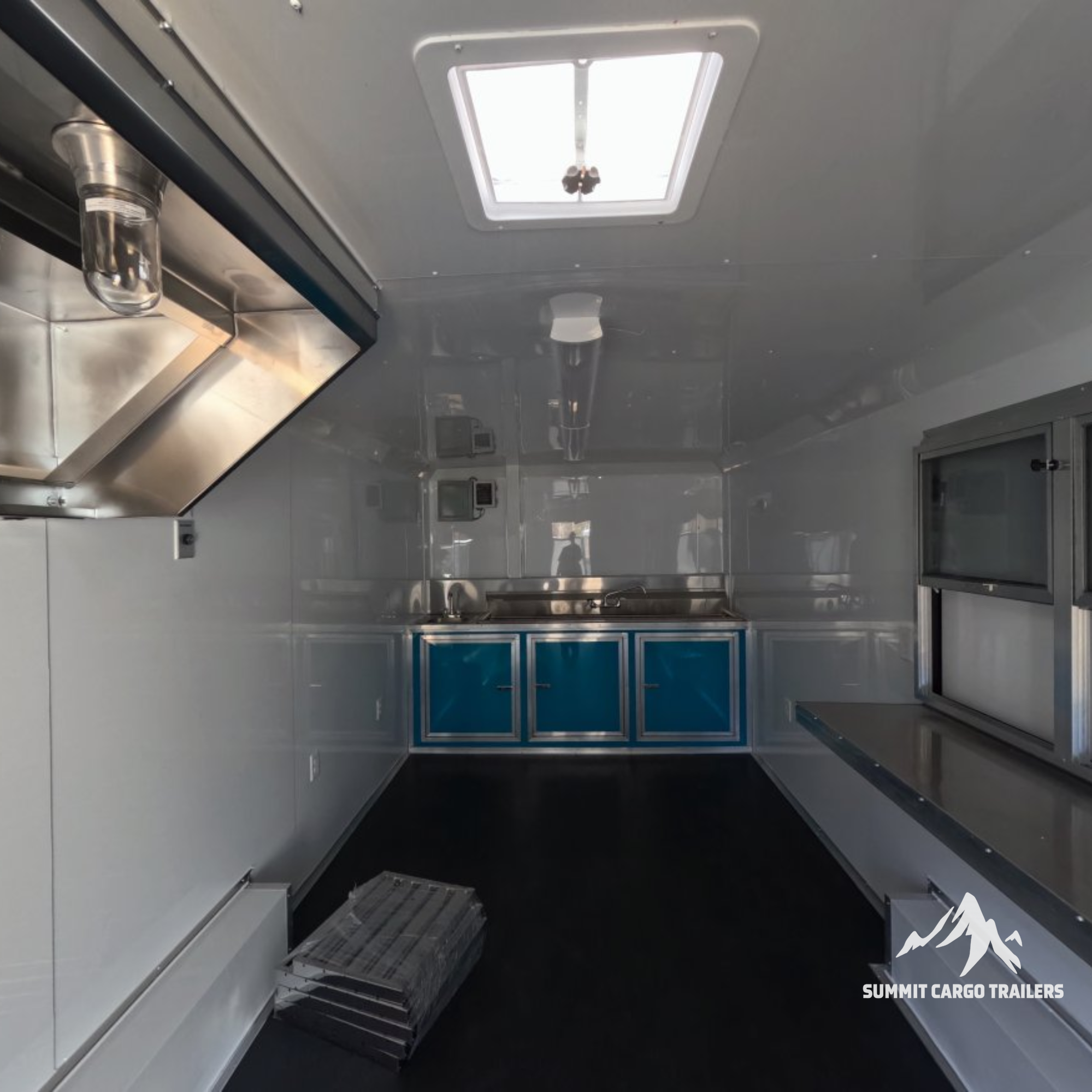 8.5X20TA3 Water Blue Concession Trailer
