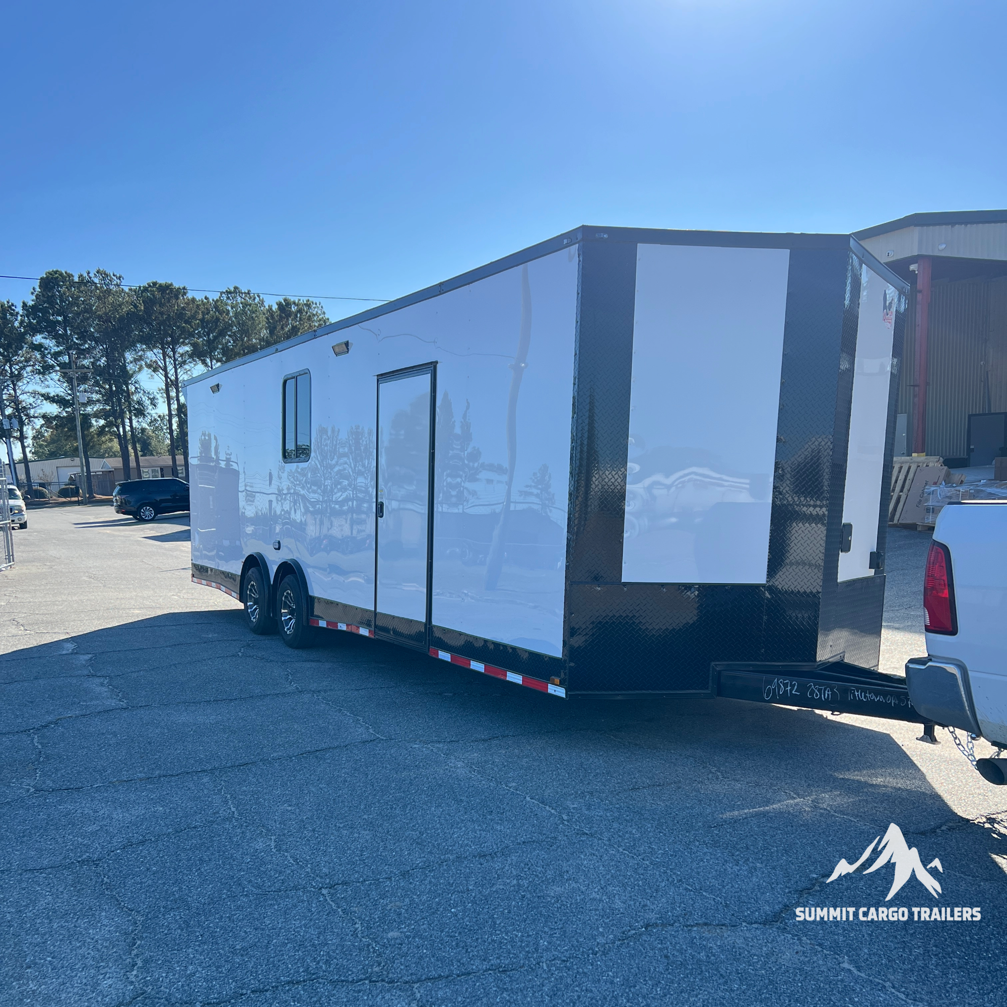 8.5X28TA White Race Ready Trailer