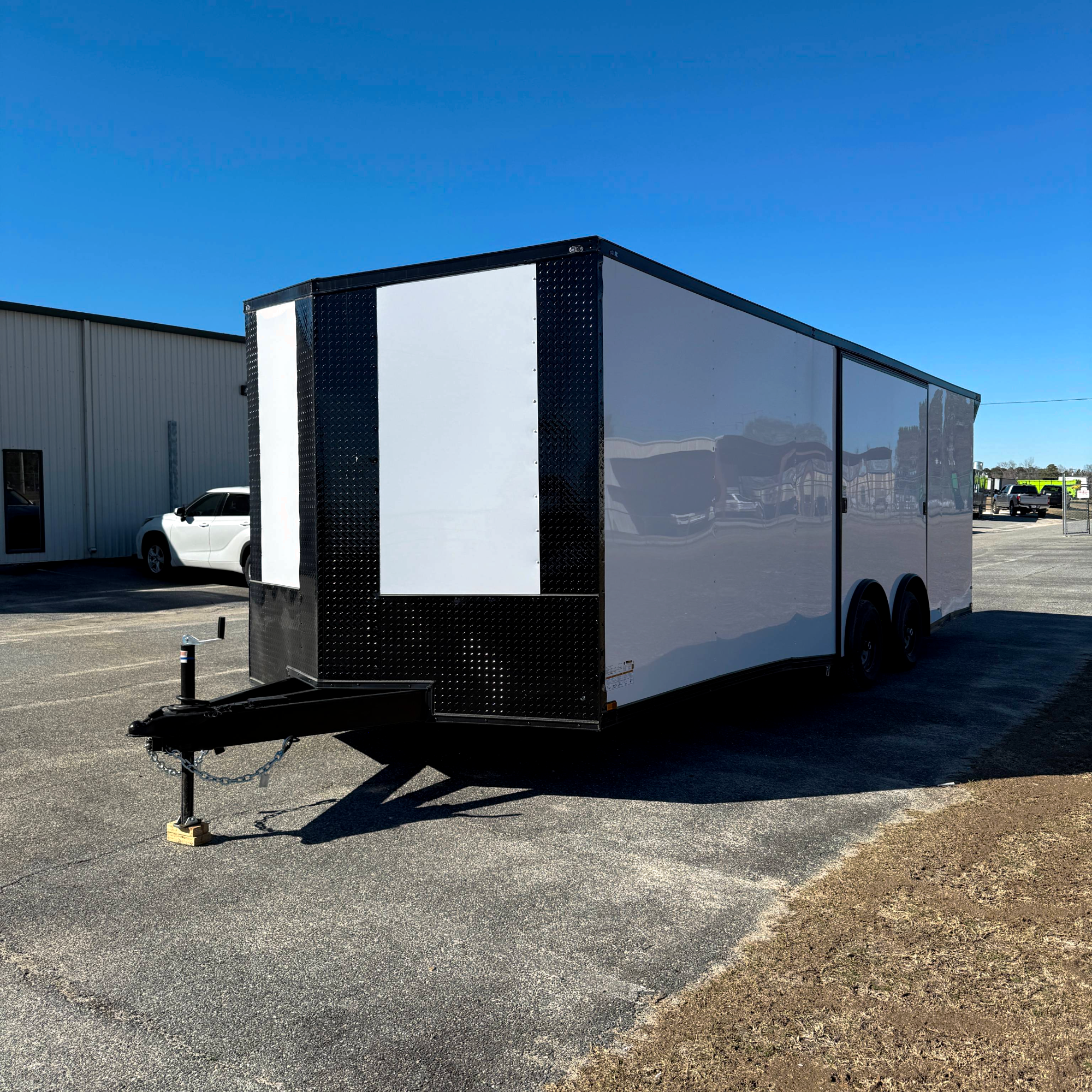 8.5X24TA3 White Car Hauler Trailer