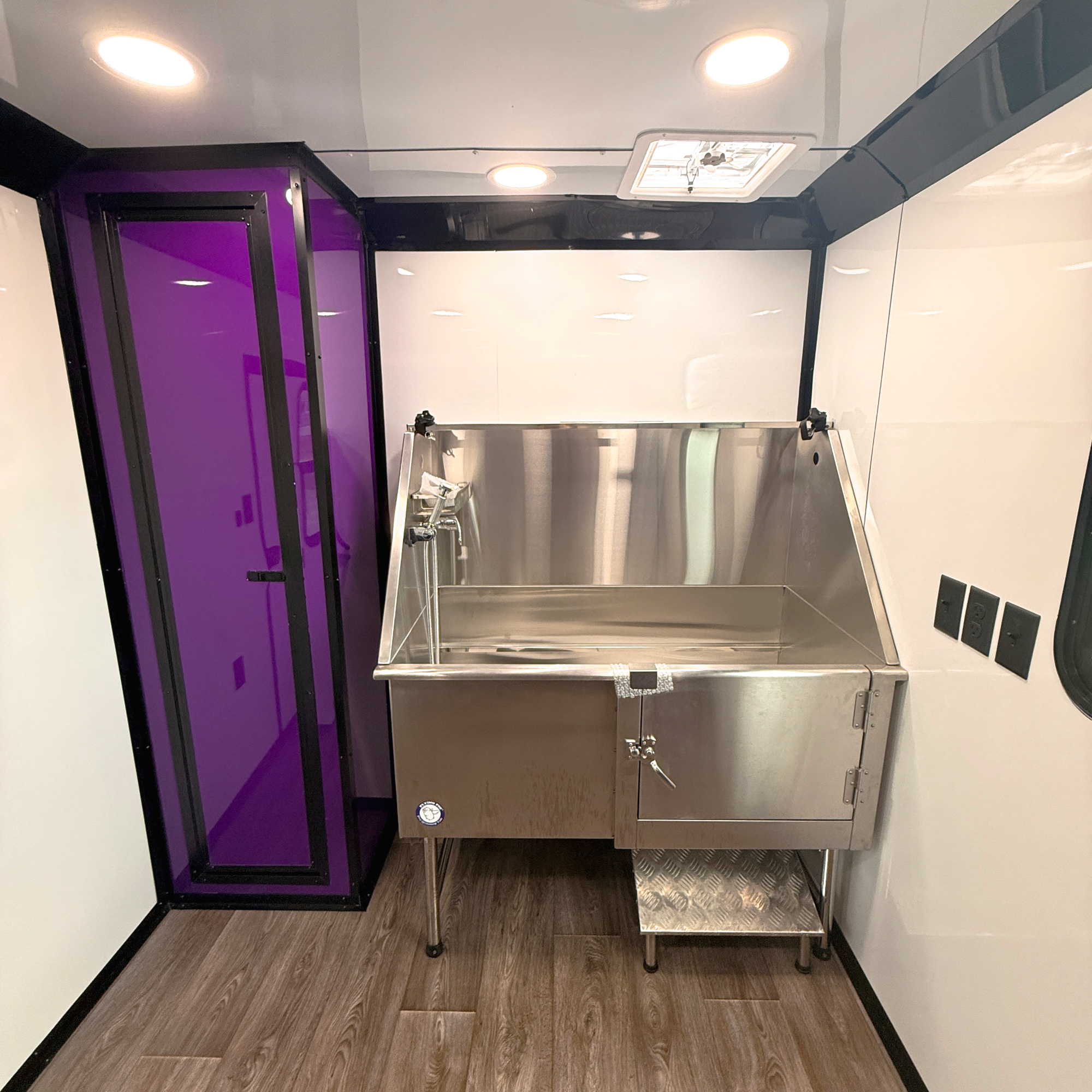 7X12TA Purple Pet Grooming Trailer