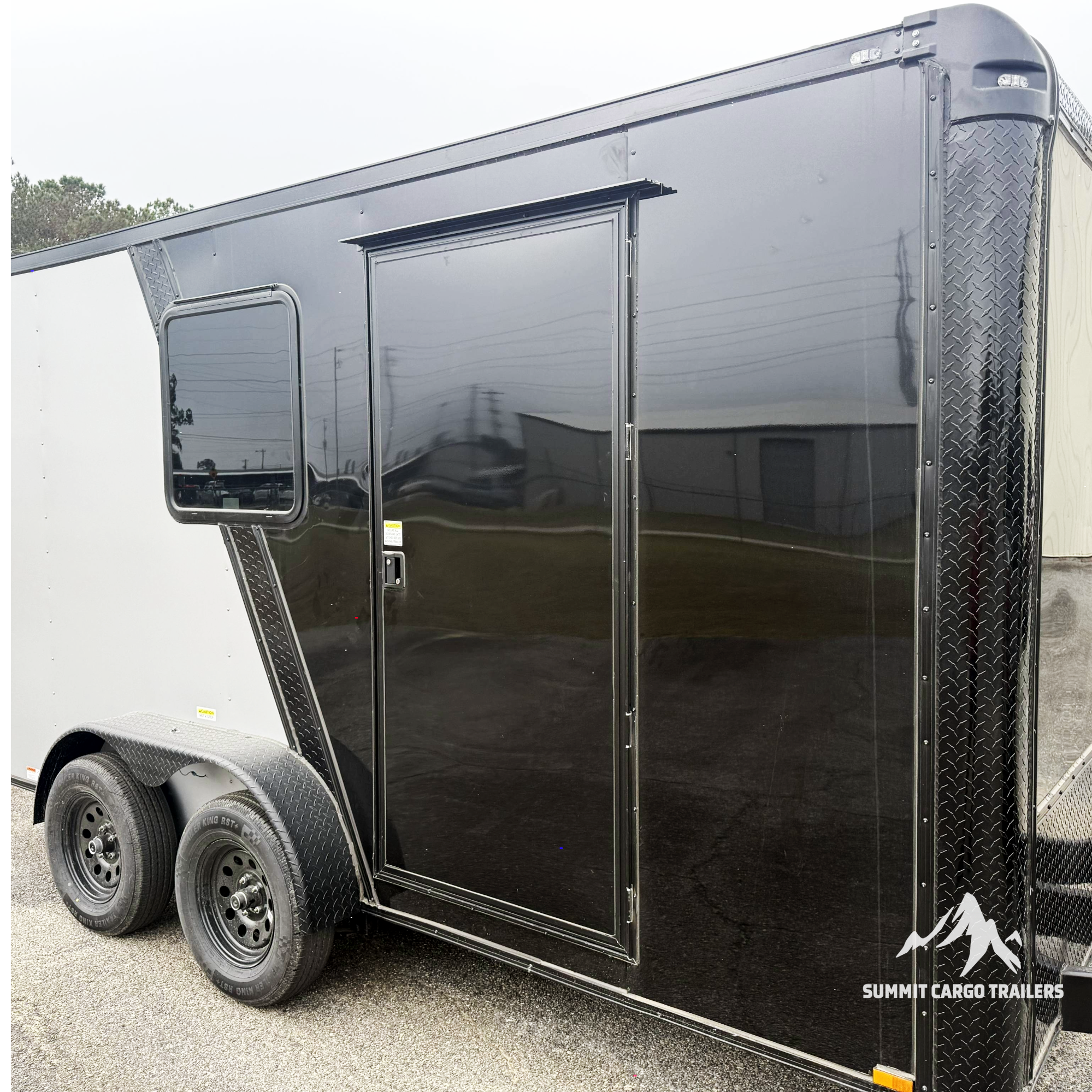 7X14TA Silver & Black Pet Grooming Trailer