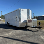 8.5X24TA3 White Gullwing Vendor Trailer