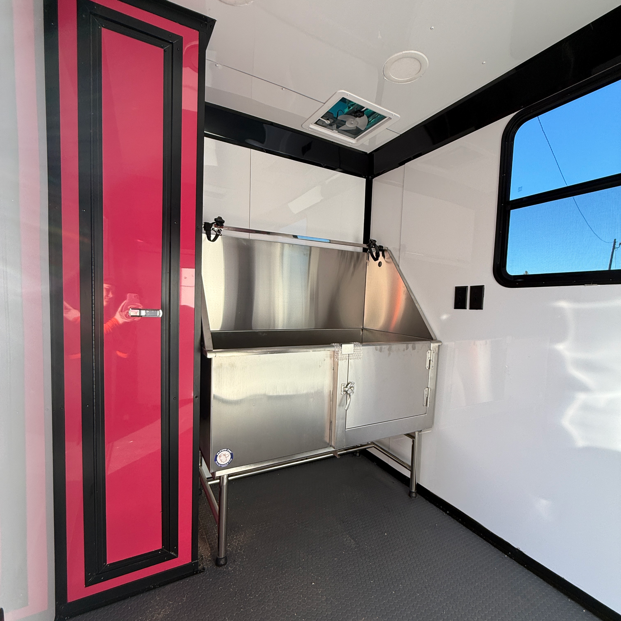 6X12TA Pink Dog Grooming Trailer