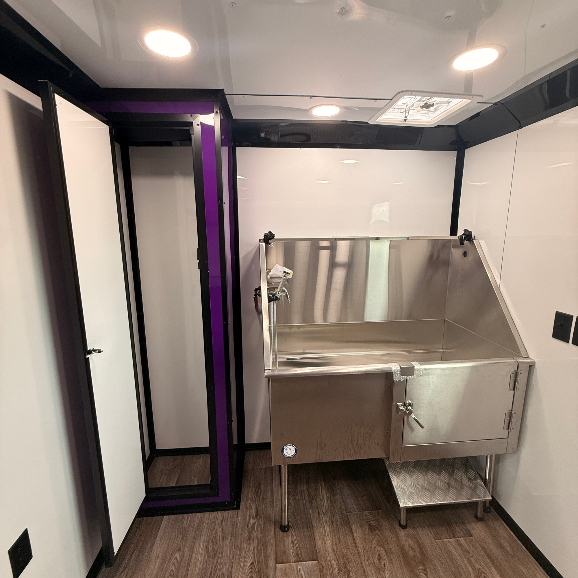 7X12TA Purple Pet Grooming Trailer