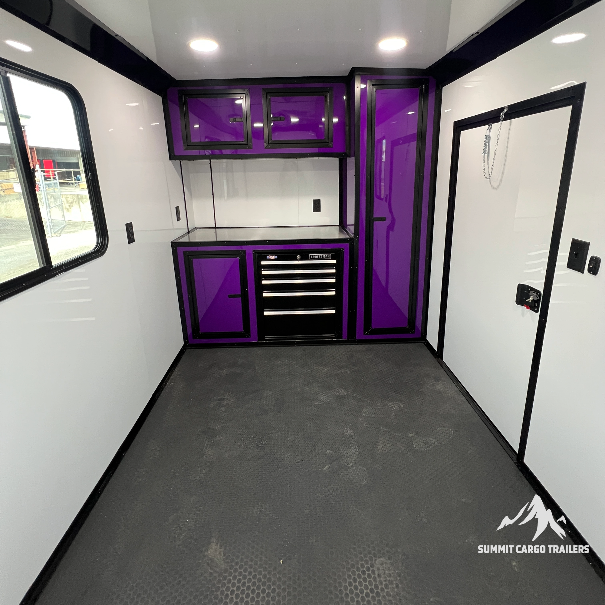 7X14TA Purple & Black Pet Grooming Trailer