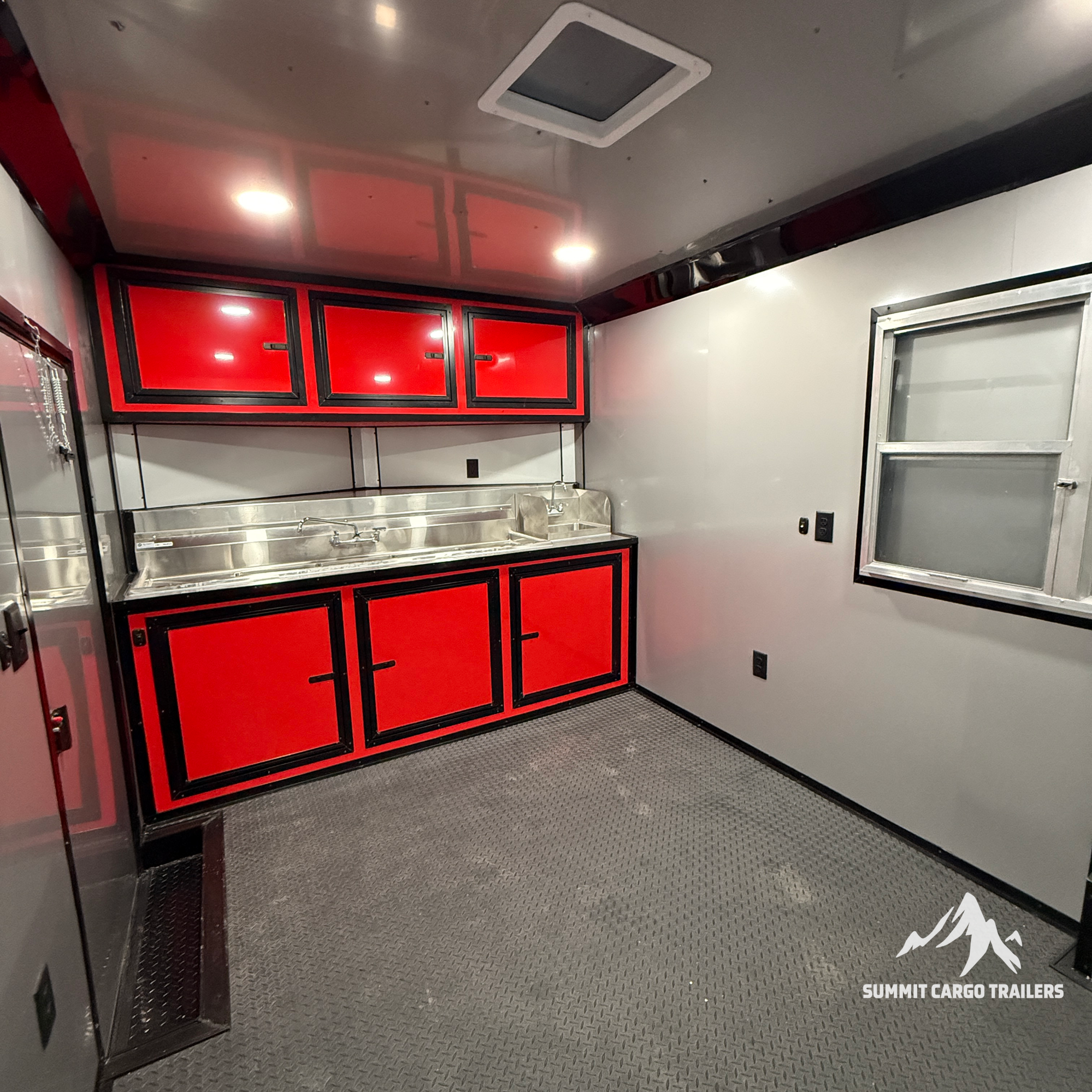 8.5X20TA Red Concession Gullwing Porch Trailer