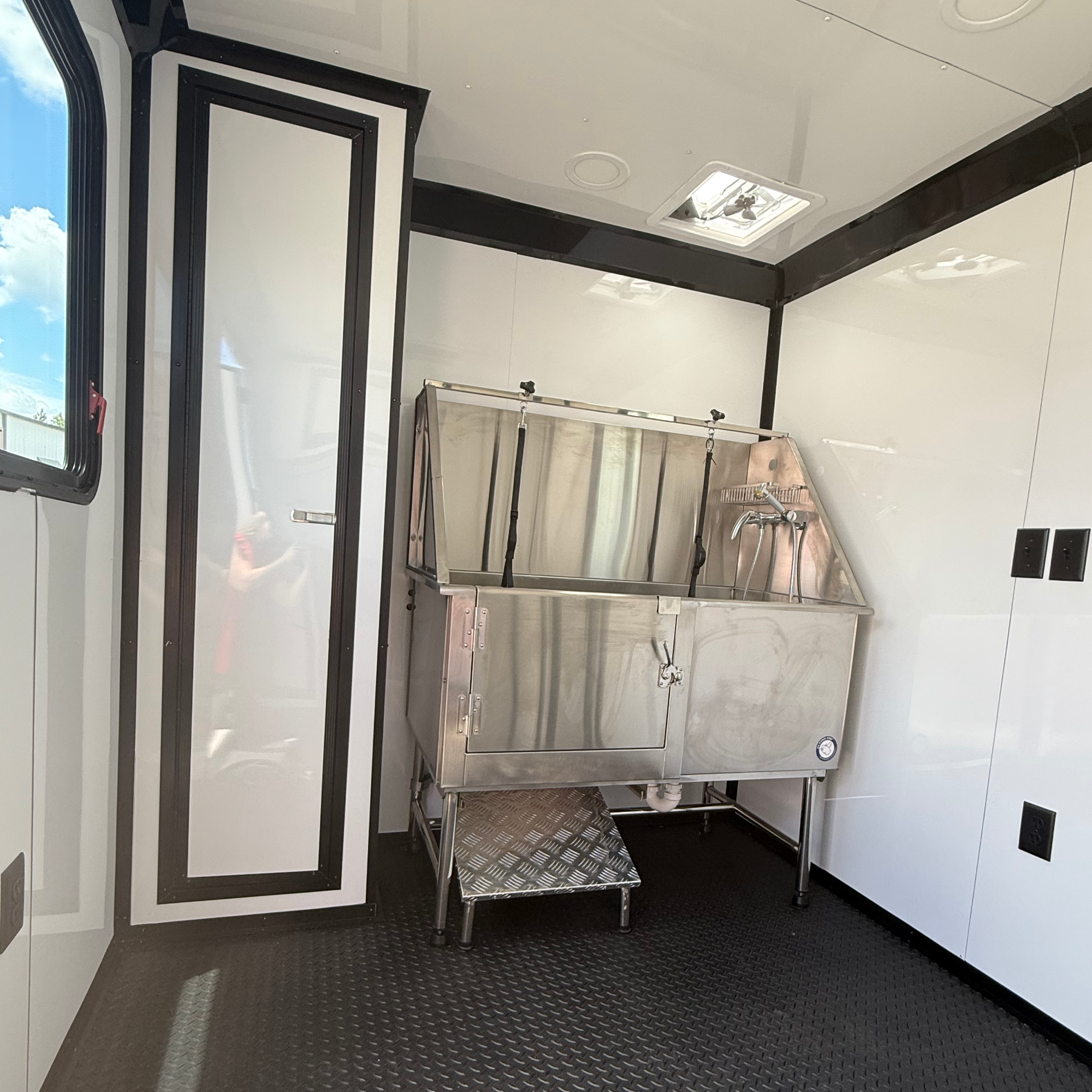 7X12TA Water Blue Dog Grooming Trailer