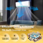 12K BTU Ductless Mini Split AC & Heat Pump