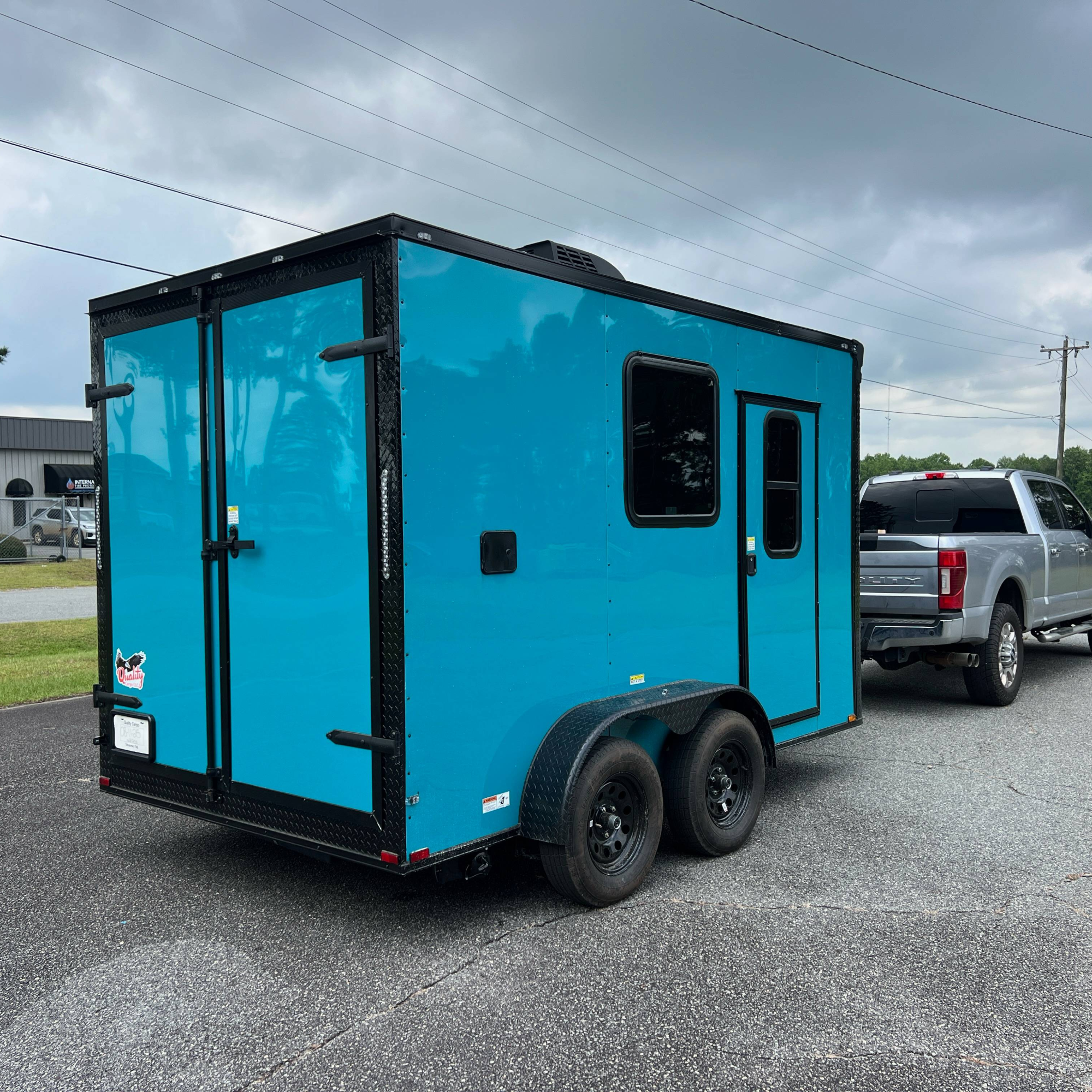7X12TA Water Blue Dog Grooming Trailer