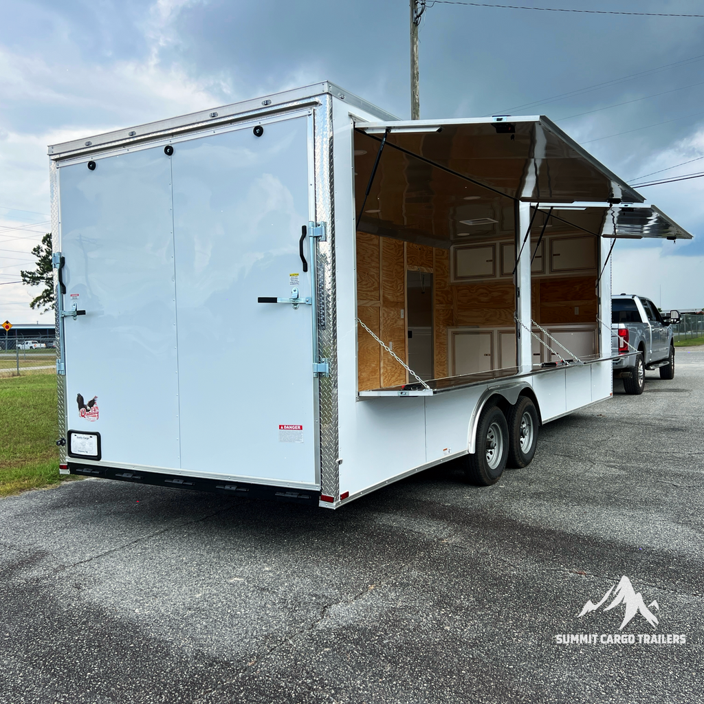8.5X24TA3 White Gullwing Vendor Trailer