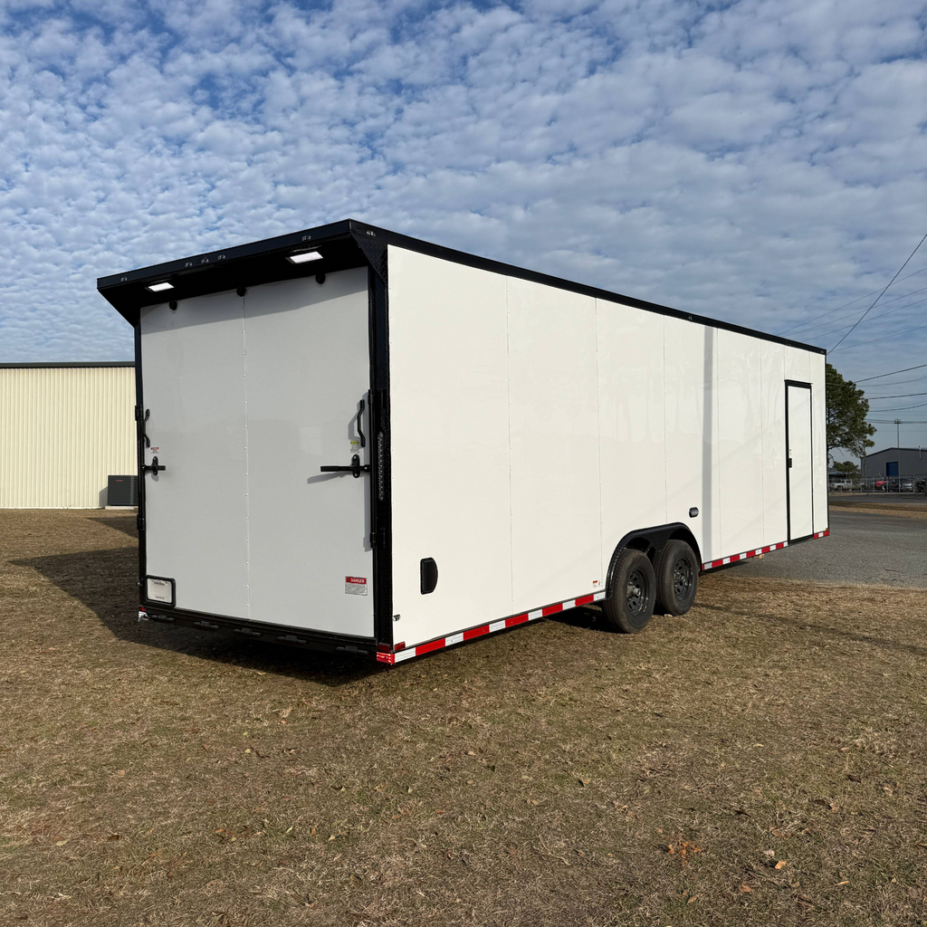 8.5X28TA3 White Standard Car Hauler Trailer