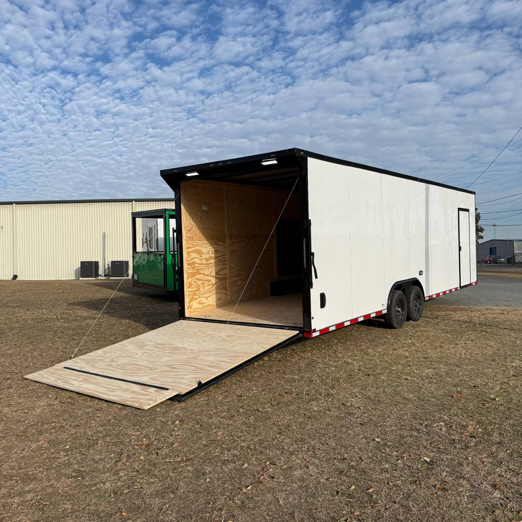 8.5X28TA3 White Standard Car Hauler Trailer