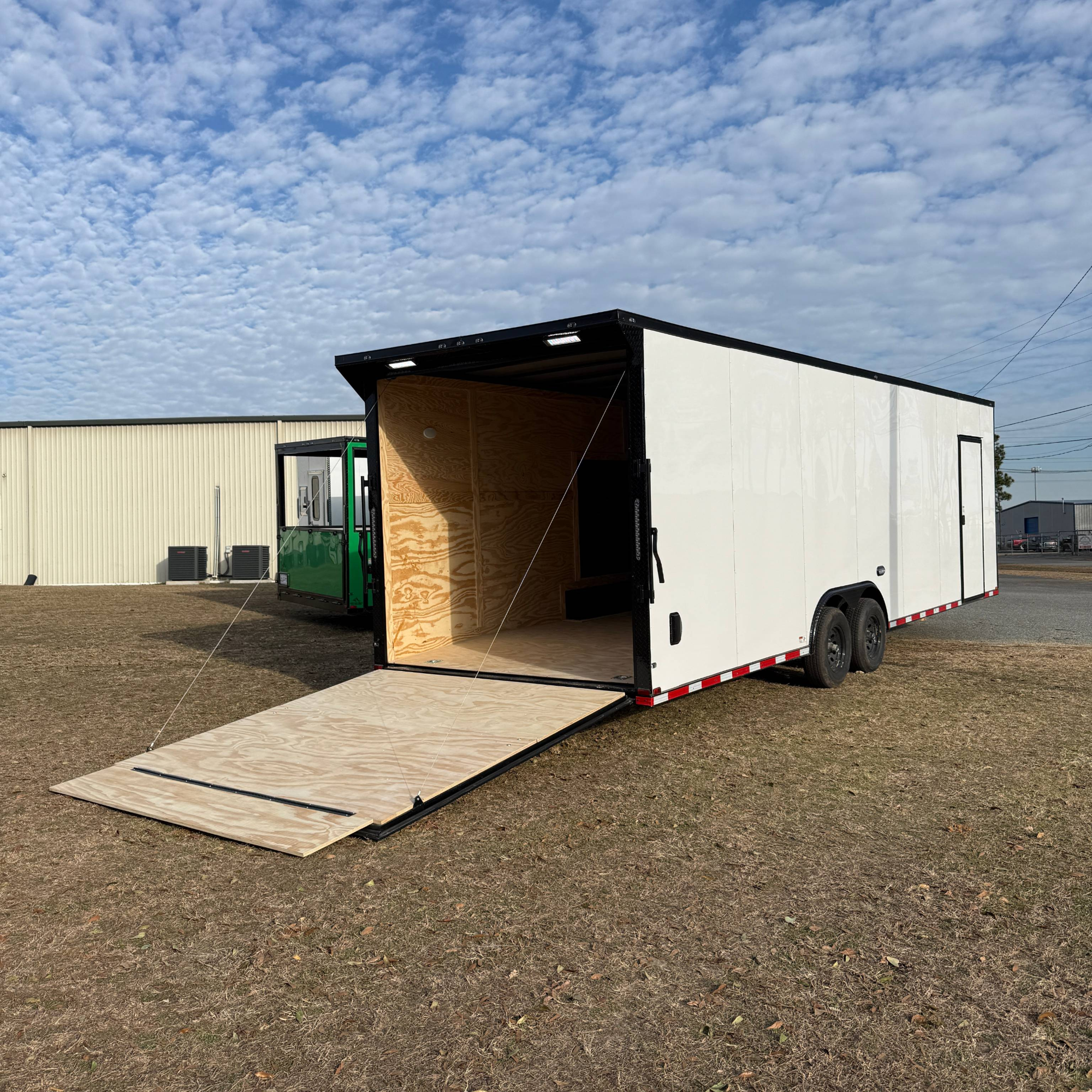 8.5X28TA3 White Standard Car Hauler Trailer