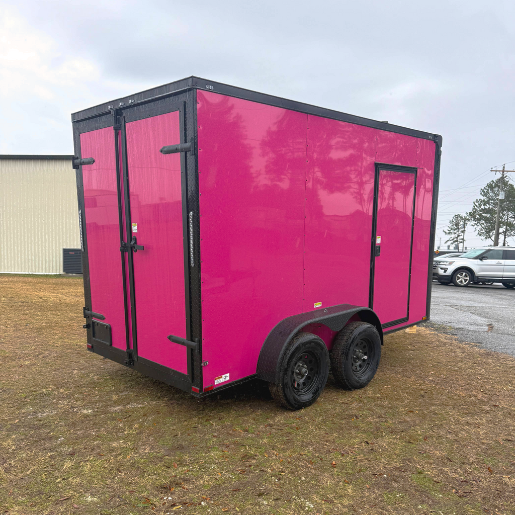 6X12TA Pink Dog Grooming Trailer
