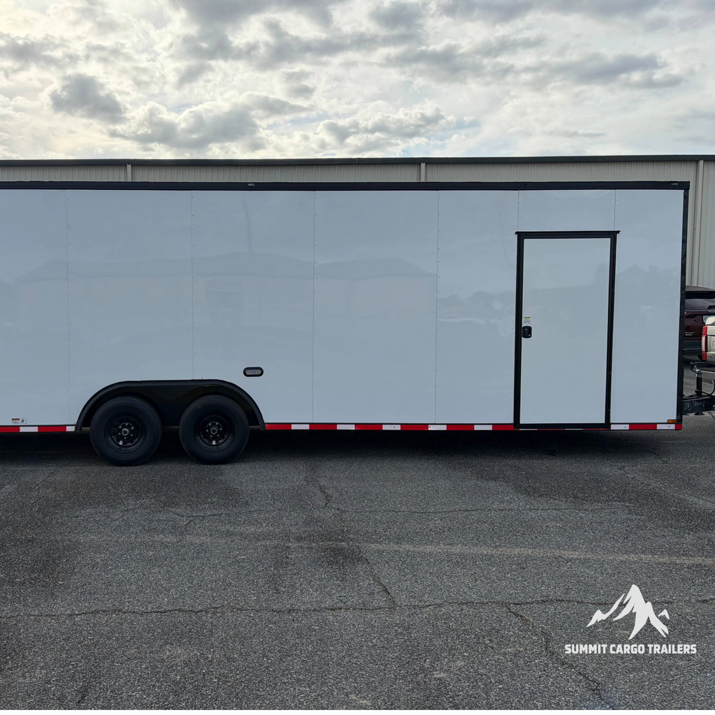 8.5X28TA3 White Standard Car Hauler Trailer