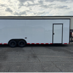 8.5X28TA3 White Standard Car Hauler Trailer