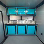 8.5X22TA3 Water Blue Concession Gullwing Porch Trailer