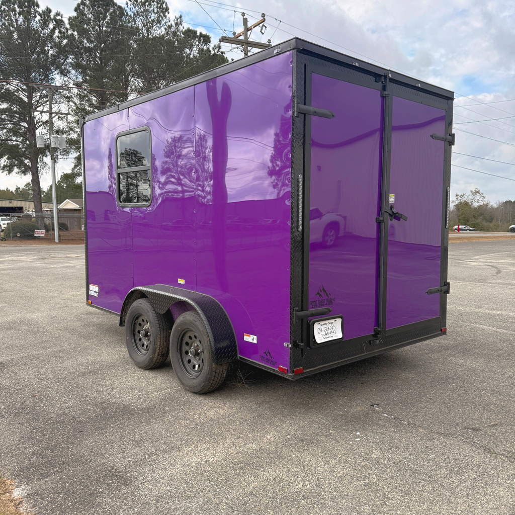 7X12TA Purple Pet Grooming Trailer