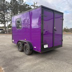 7X12TA Purple Pet Grooming Trailer
