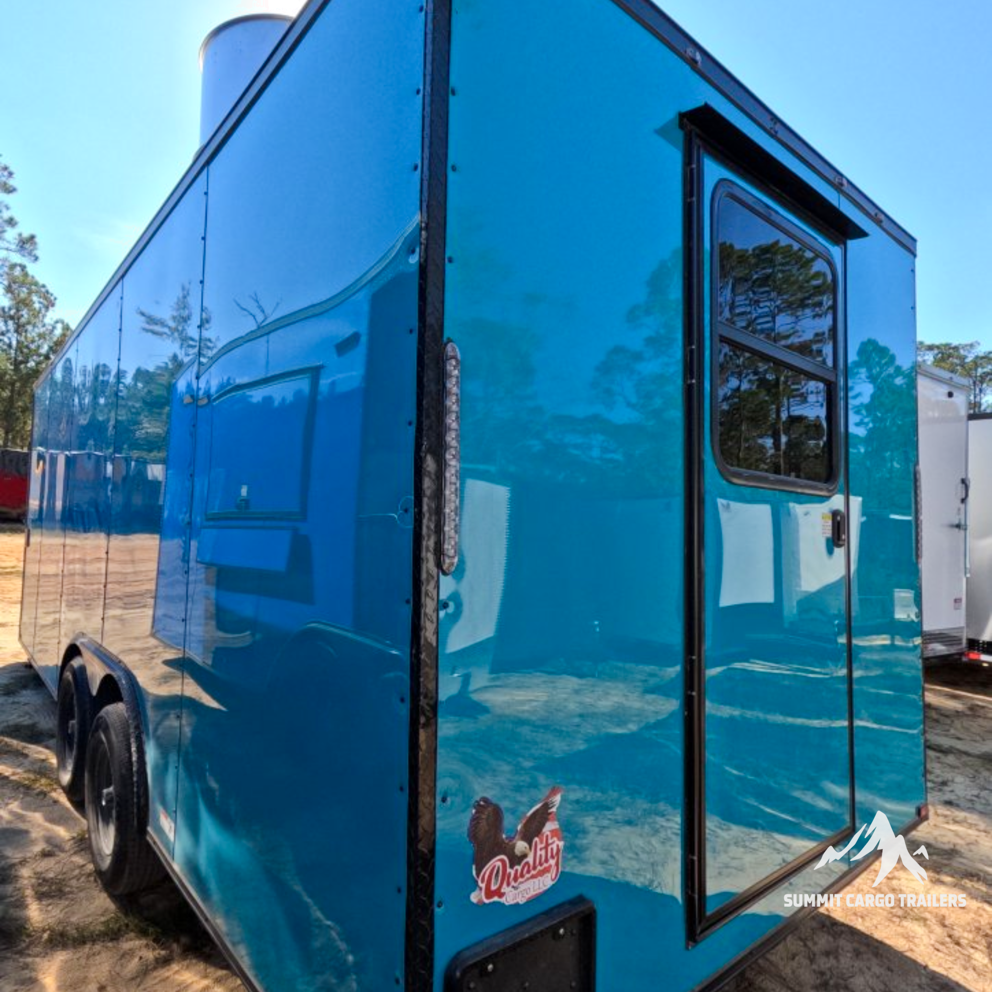 8.5X20TA3 Water Blue Concession Trailer
