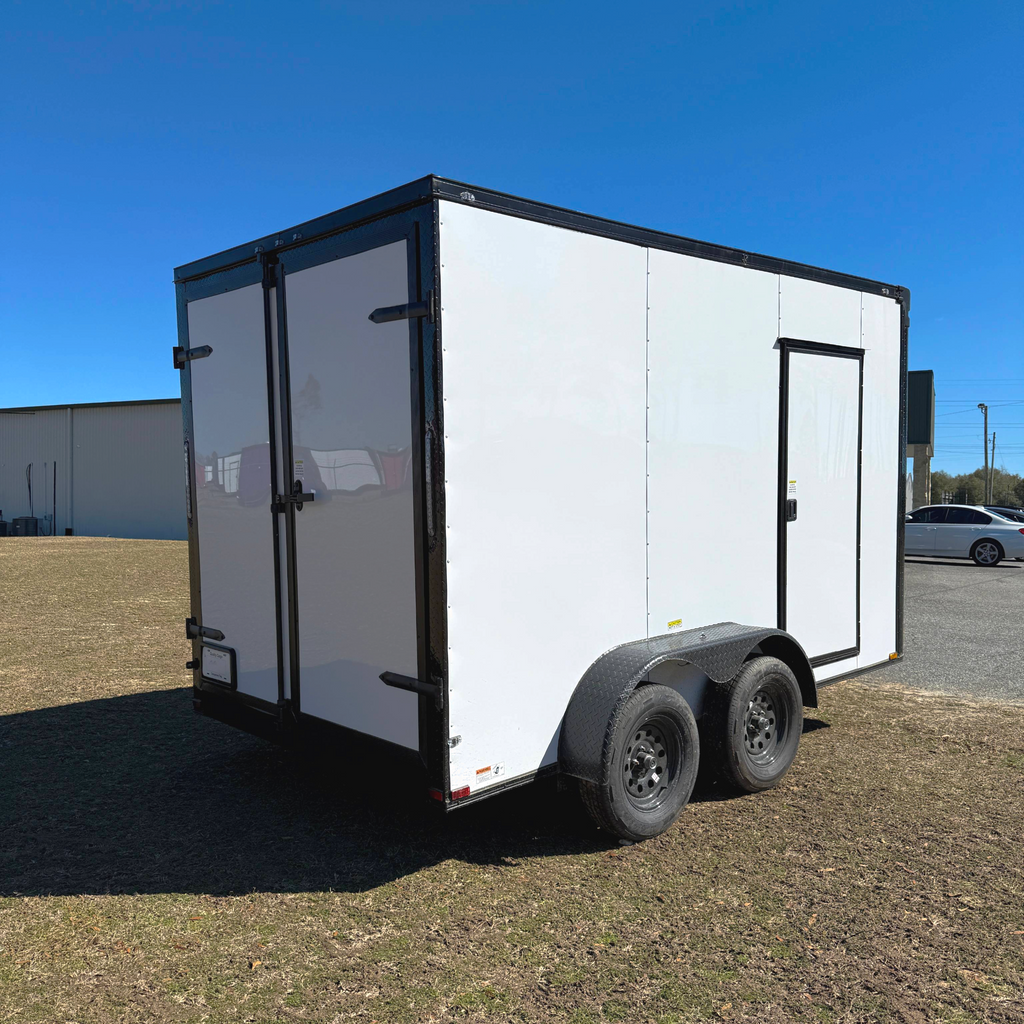 7X12TA White Dog Grooming Trailer