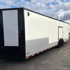 8.5X28TA3 White Standard Car Hauler Trailer
