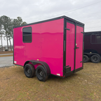 6X12TA Pink Dog Grooming Trailer
