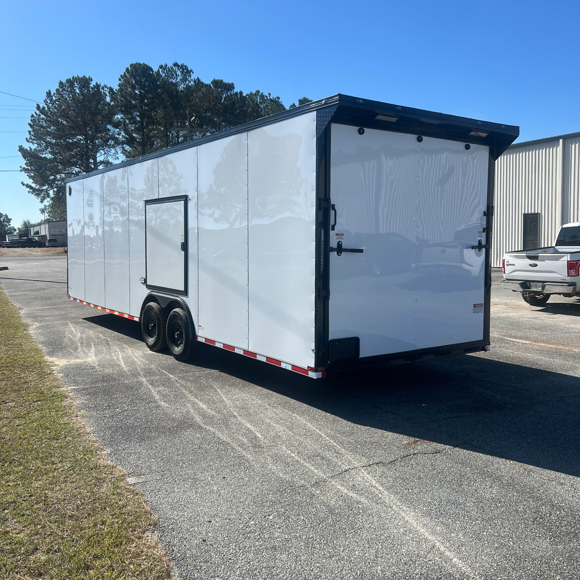 8.5X28TA3 White Standard Car Hauler Trailer