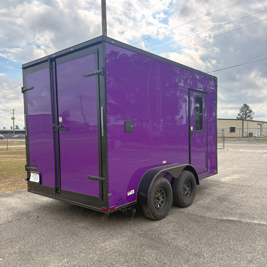 7X12TA Purple Pet Grooming Trailer