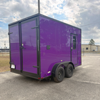 7X12TA Purple Pet Grooming Trailer