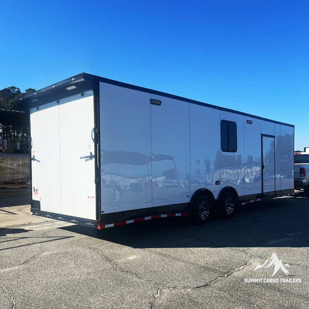 8.5X28TA White Race Ready Trailer
