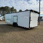 8.5X28TA3 White Standard Car Hauler Trailer