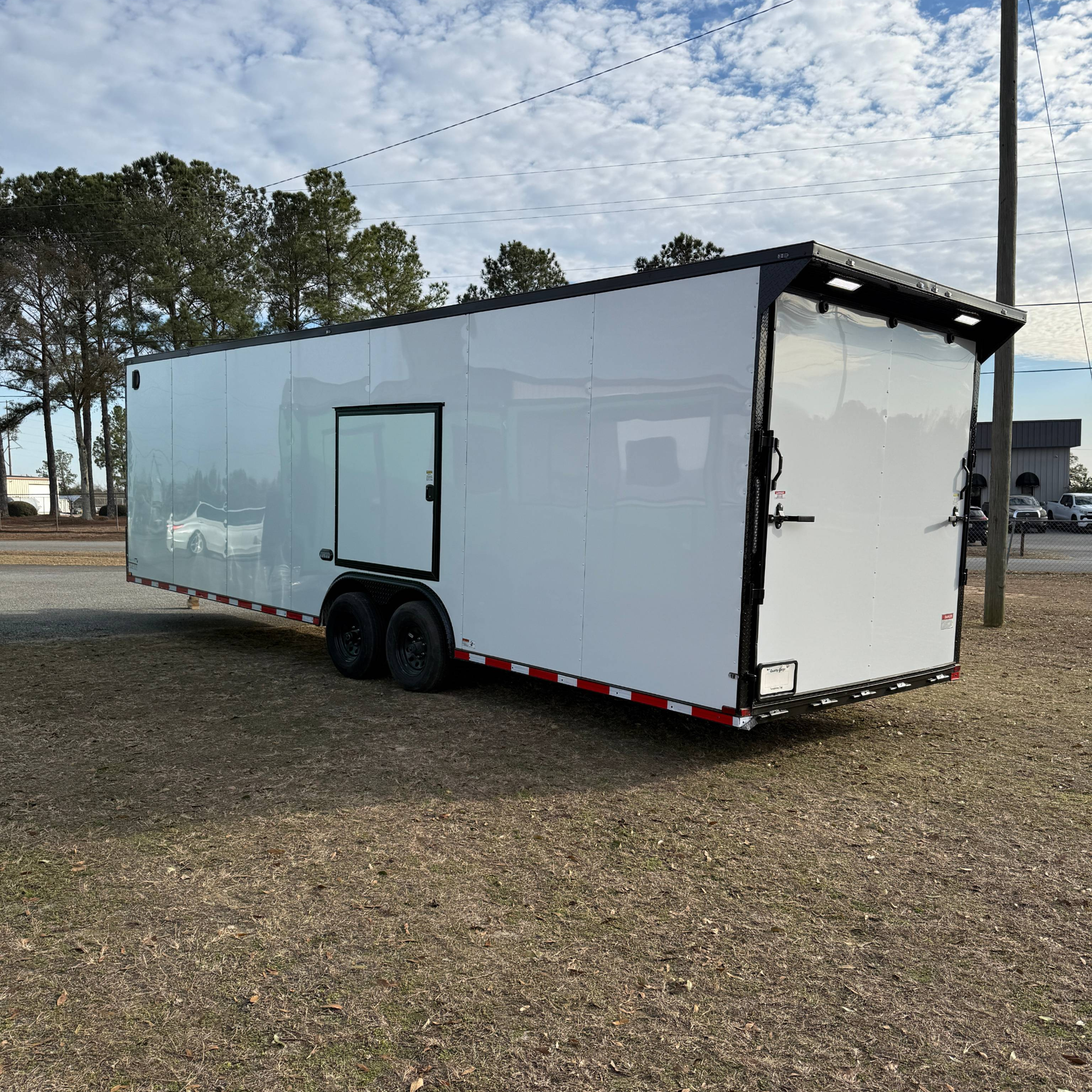 8.5X28TA3 White Standard Car Hauler Trailer