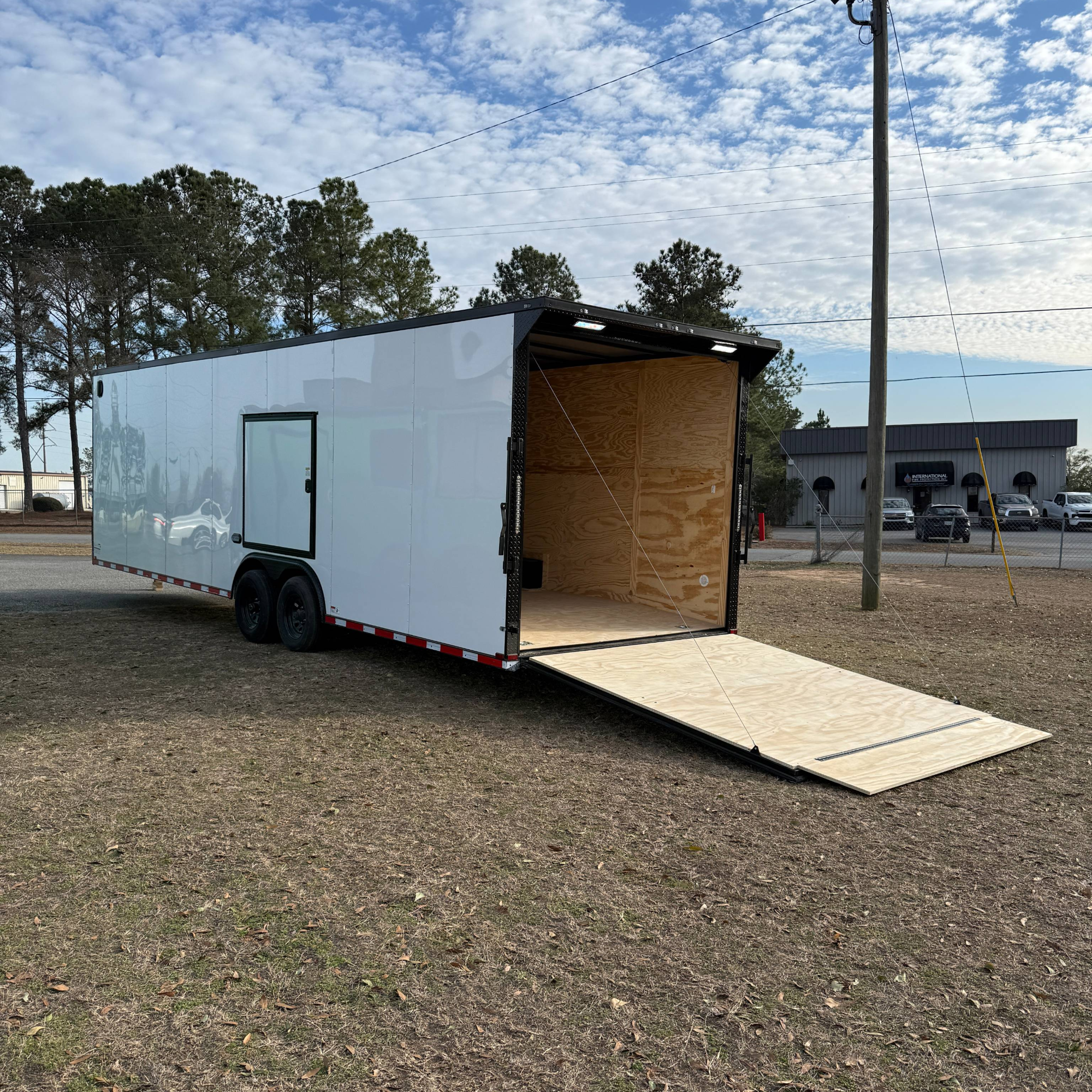 8.5X28TA3 White Standard Car Hauler Trailer