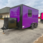 7X12TA Purple Pet Grooming Trailer