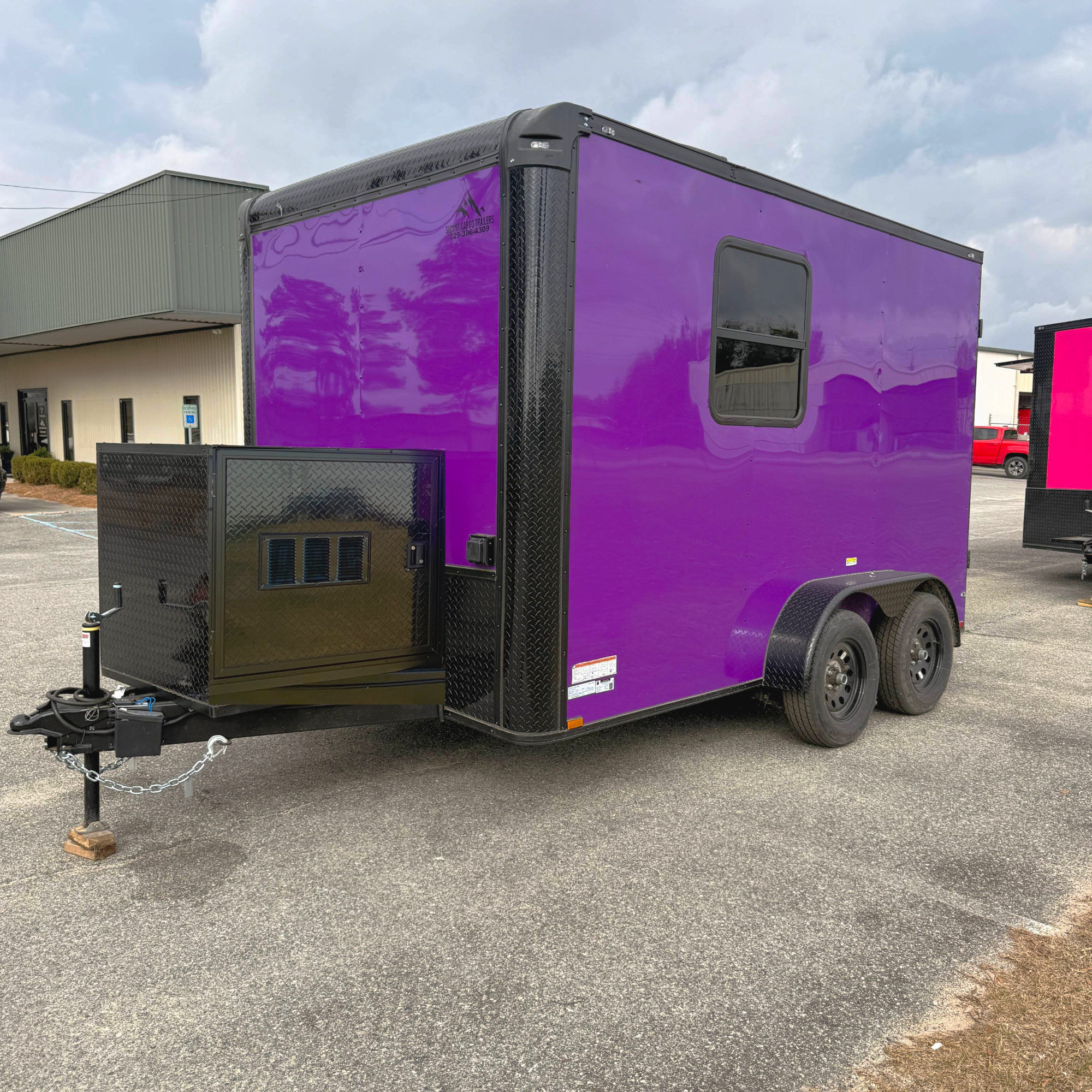7X12TA Purple Pet Grooming Trailer