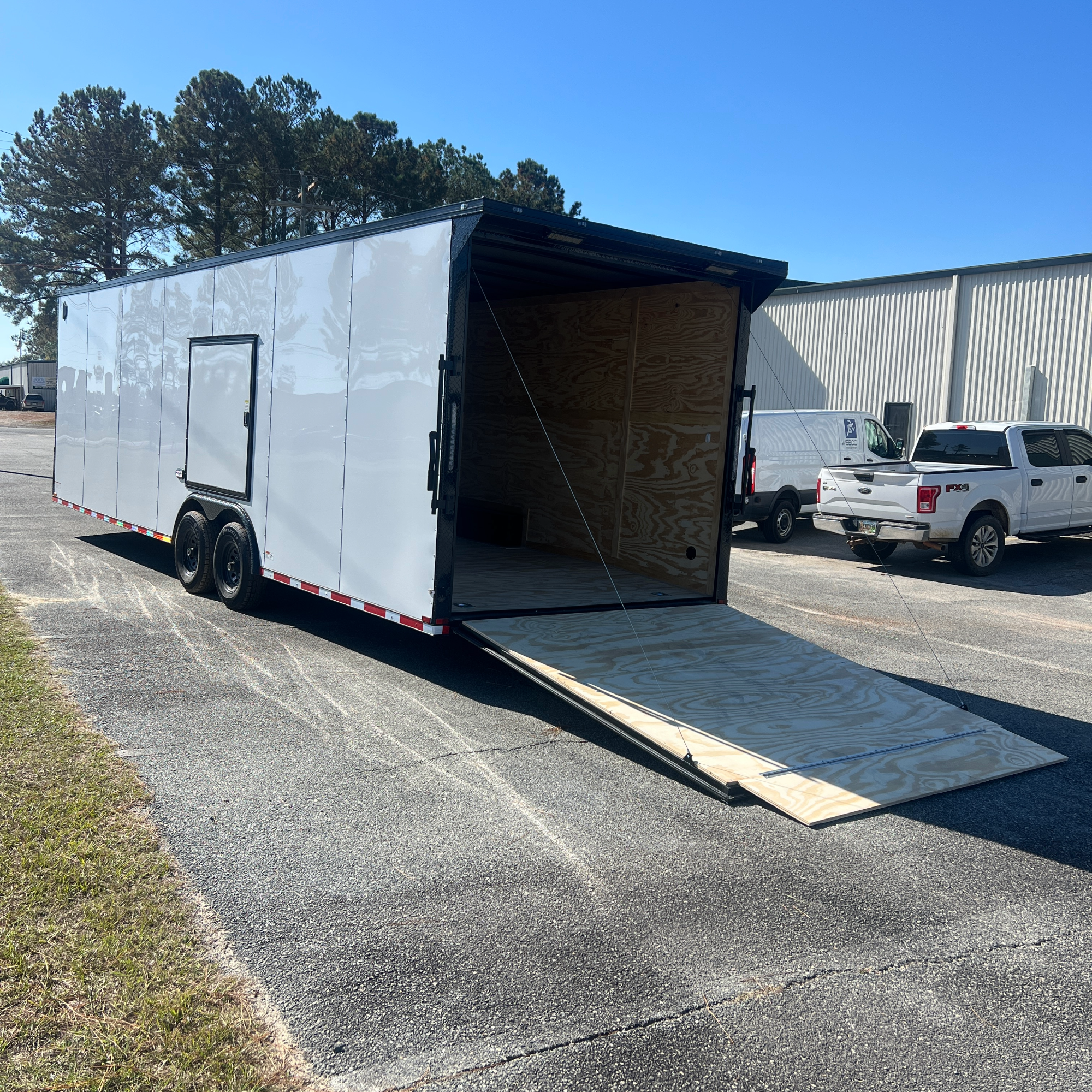 8.5X28TA3 White Standard Car Hauler Trailer