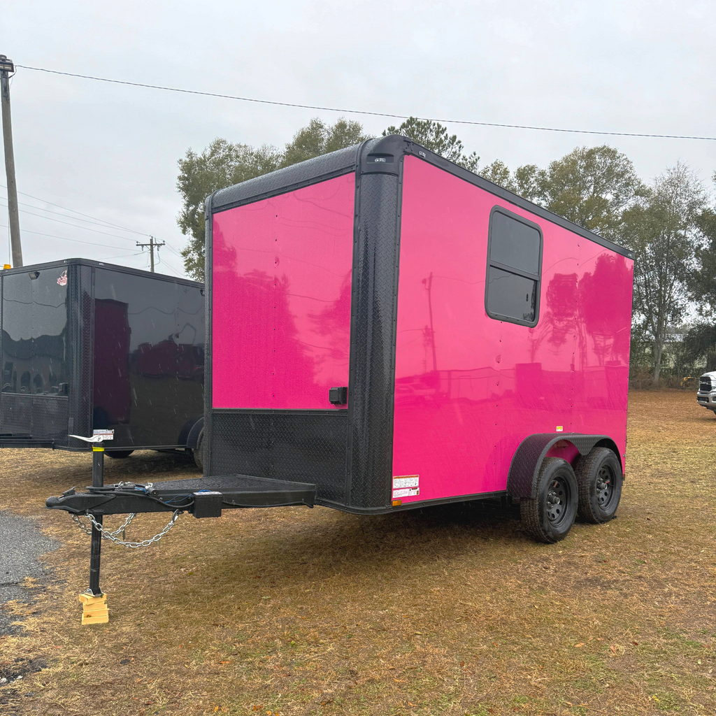 6X12TA Pink Dog Grooming Trailer