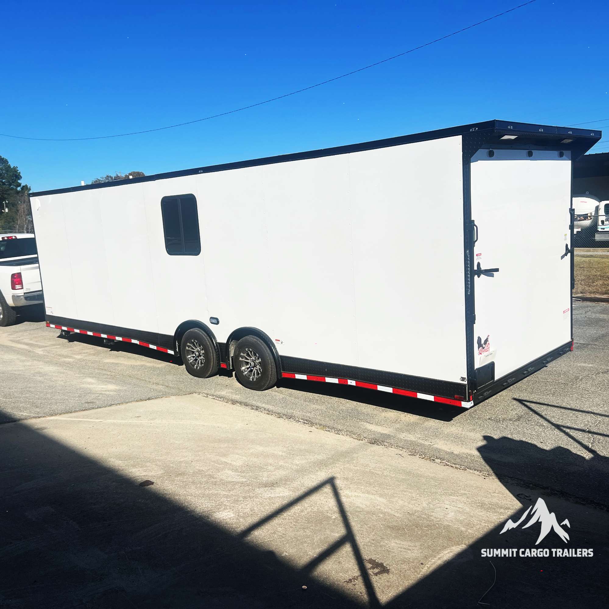 8.5X28TA White Race Ready Trailer