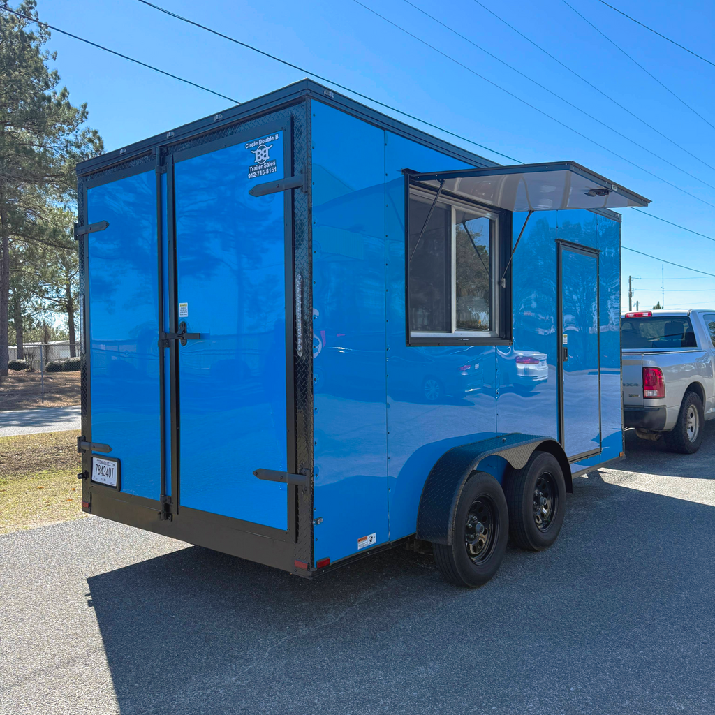 7X14TA Blue Concession Trailer