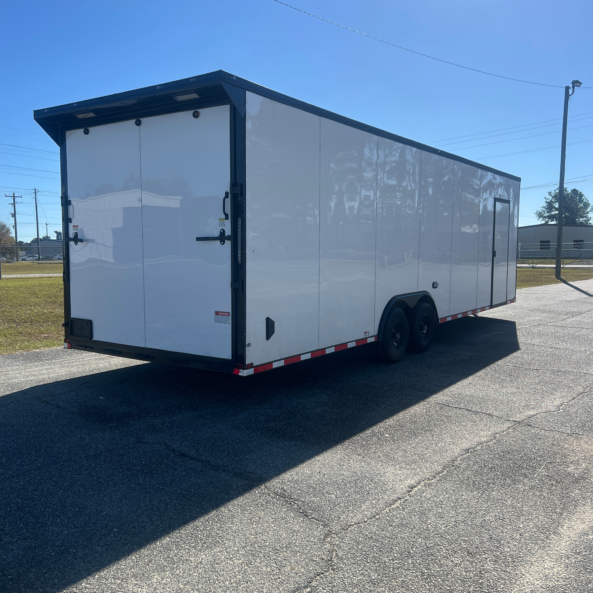 8.5X28TA3 White Standard Car Hauler Trailer