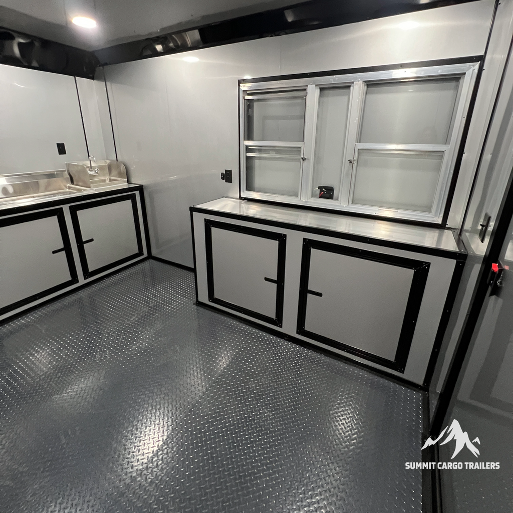 8.5X18TA3 Red Concession Porch Trailer