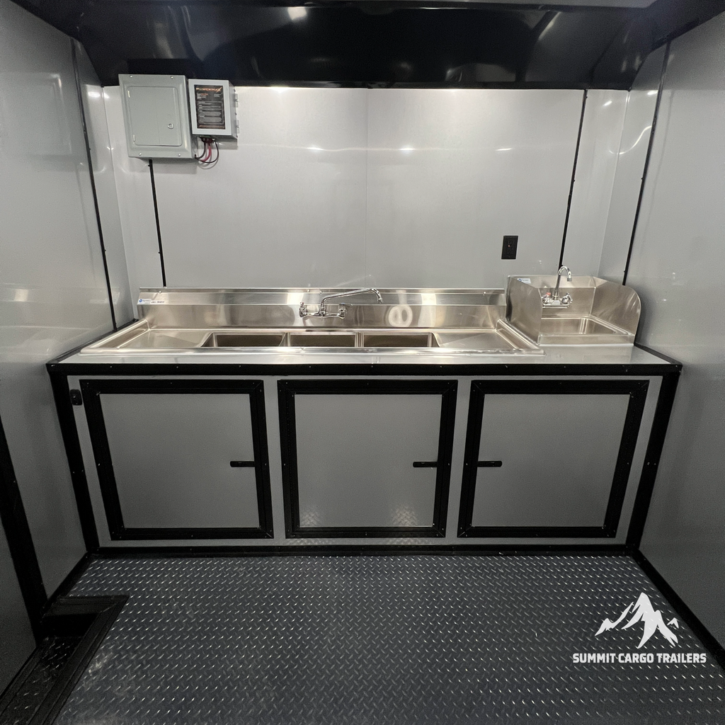 8.5X18TA3 Red Concession Porch Trailer