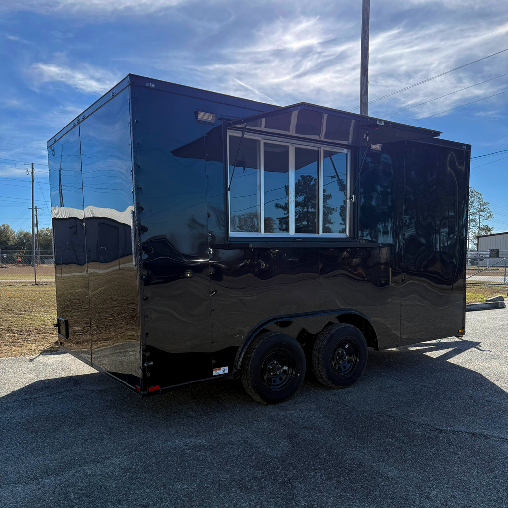 8.5X14TA Black Concession Trailer