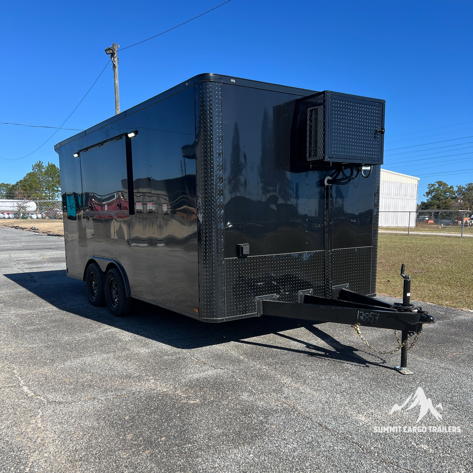 8.5X16TA Black Concession Trailer